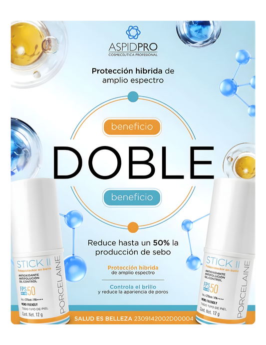 Porcelana Stick FPS 50 | Protector Solar en Barra Invisible y Matificante