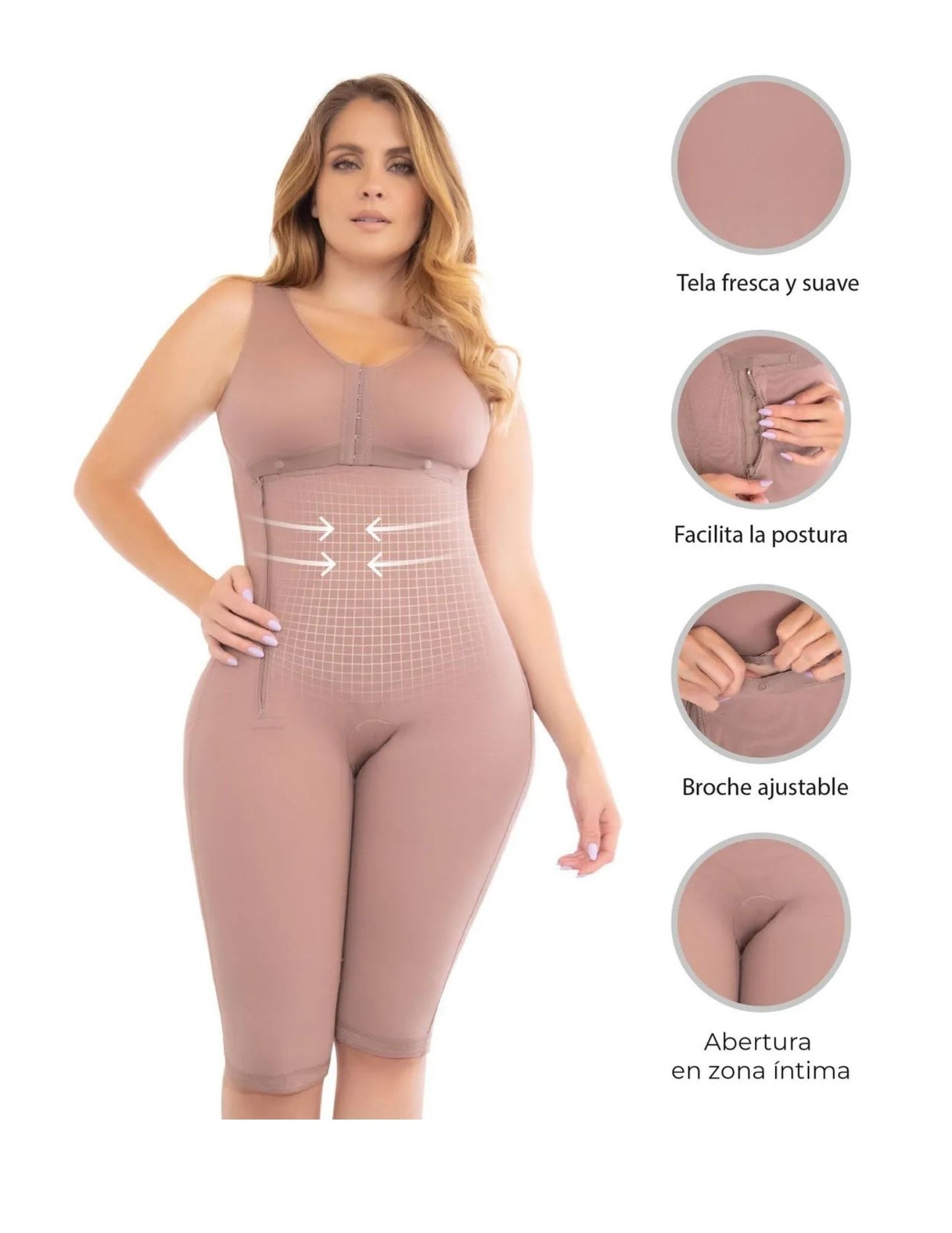 Faja a la Rodilla Cierre Lateral con Brasier